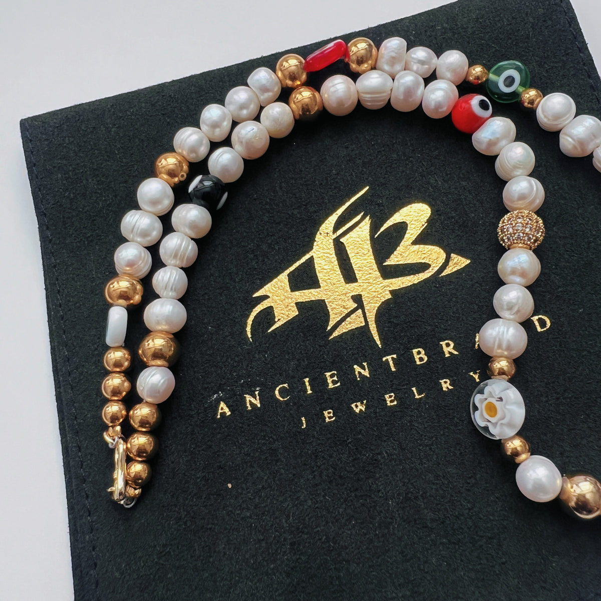 Men's Smalls Smiley Face Pearl Choker AncientBrand