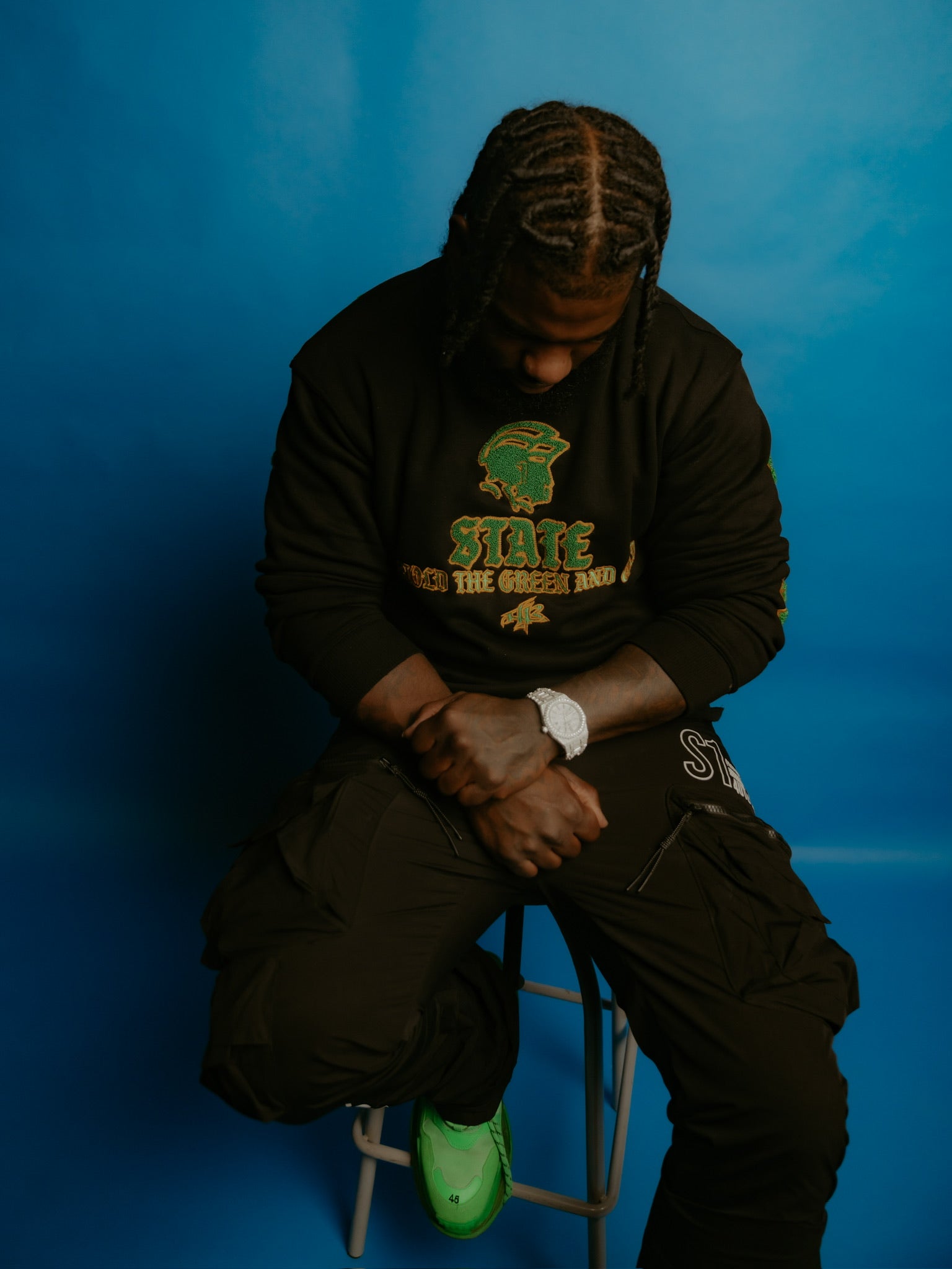 AncientBrand Behold Green and Gold Sweatshirt (Black) Premium