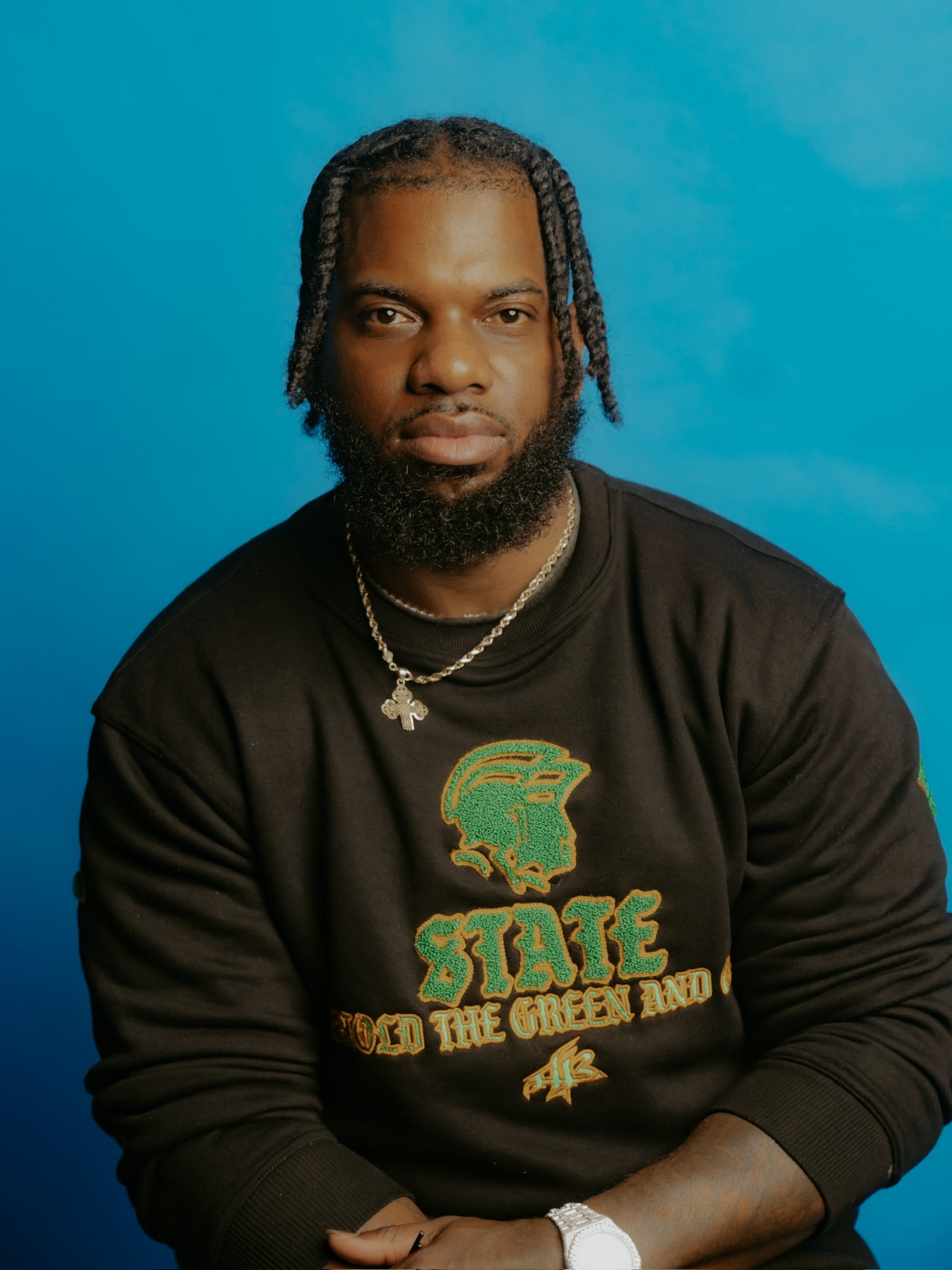 AncientBrand Behold Green and Gold Sweatshirt (Black) Premium