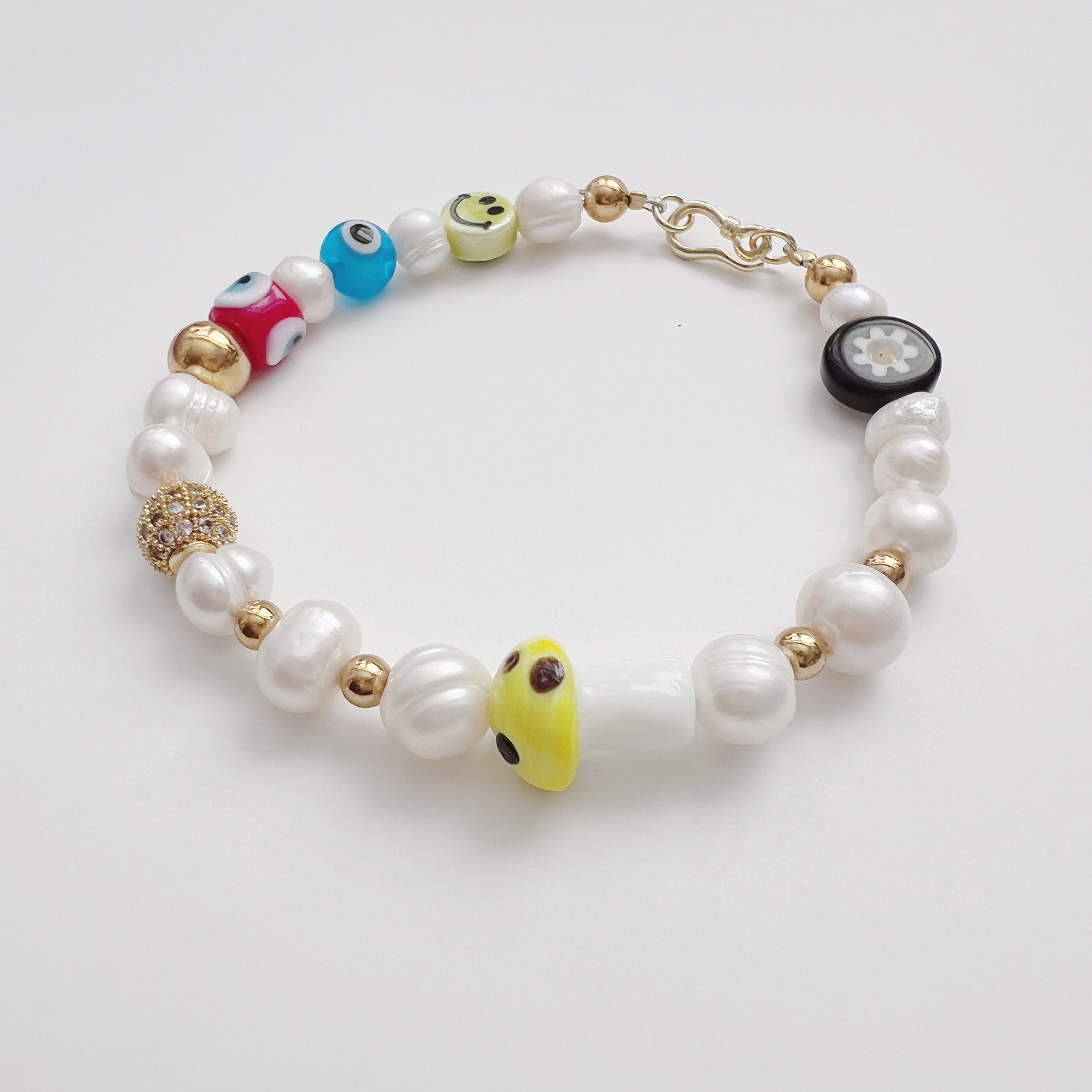 Smalls Men Smiley Face Pearl Bracelet